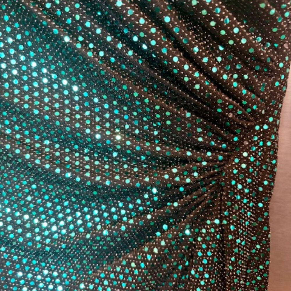 Mac Duggal - 1 Shoulder Emerald Sequin Gown- NWT - Picture 7 of 8